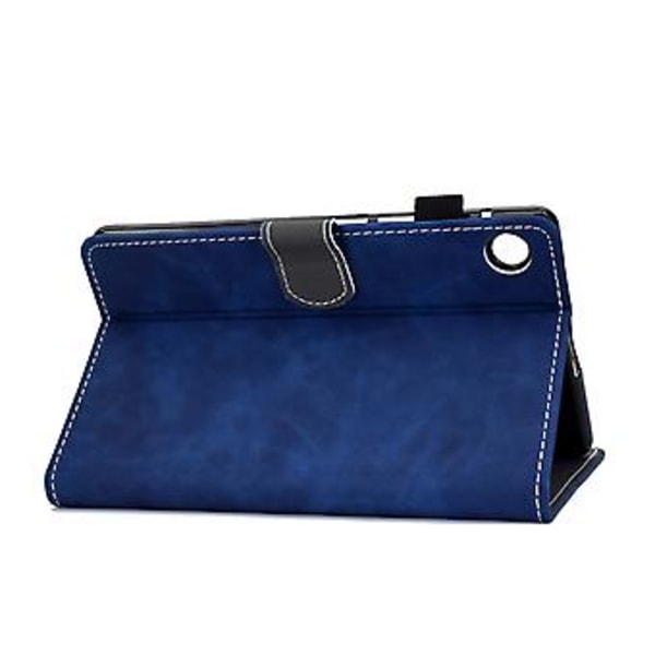 Lehmännahka-tekstuurista PU-tablettikuori Samsung Galaxy Tab A9+:lle (Sininen)