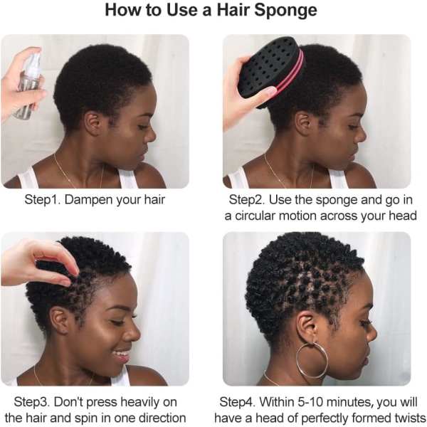 Dubbel sida Två i en Twist Magic Hair Sponge Afro Braid Style