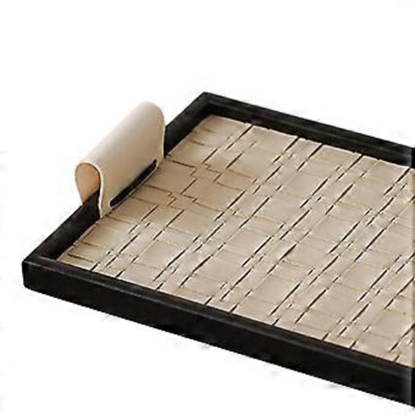 Smykkeskål Dessert Serveringsfad Alsidig Elegant Halskæde Display Pyntefad til Middag Spisestue Badeværelse Skrivebordsindretning (30cmx20cmx2cm beige)