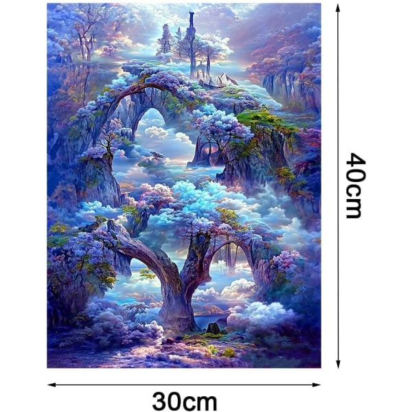 Diamond painting art kit, tree painting picture 30 x 40 cm（F)