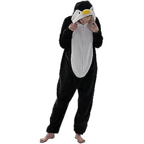 Snug Fit Unisex Voksen Onesie Pyjamas Dyr Enkeltdel Halloween Kostume Nattøj -r (Stor Pingvin)