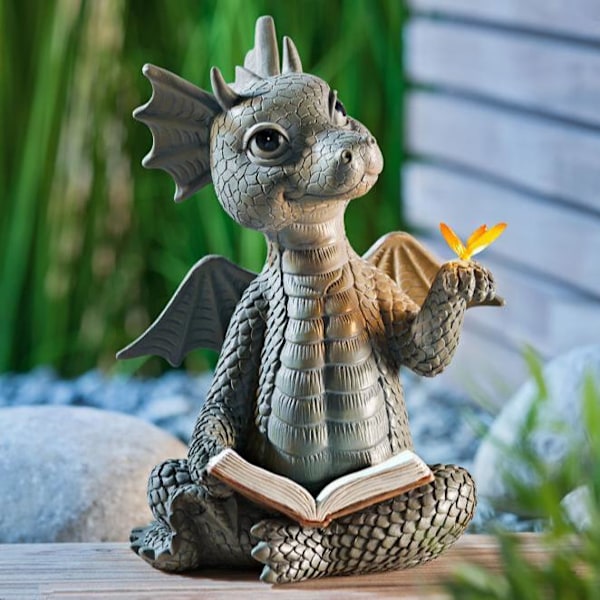Charmig Utedrakskulptur i Resin, Dekorativ Utedrake