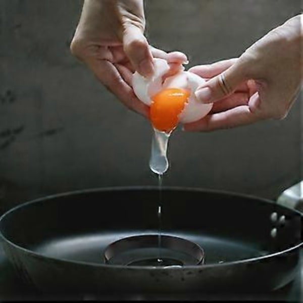 6 st Äggkokarringar Burgerformar Kreativa DIY Äggstekningsformar (Svart)