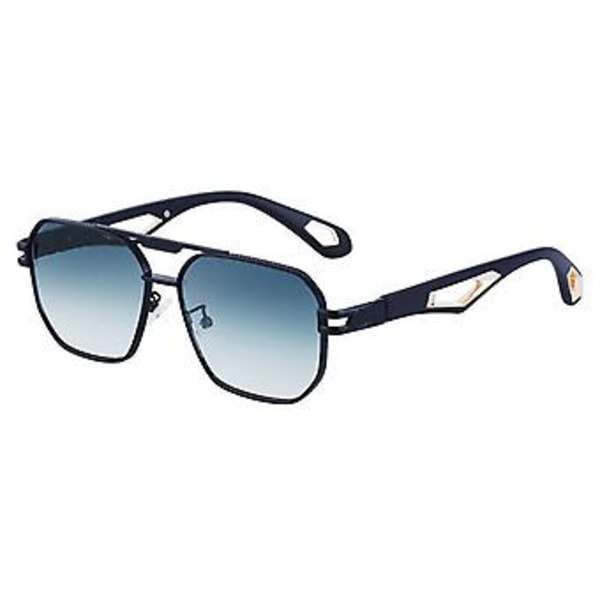 Fashion Square Pilot Solbriller Menn Kvinner Designer Retro Metall Bar Shade Briller (C6)