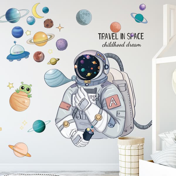 Drøm Astronaut Veggdekorasjon Klistremerker Rom Plan