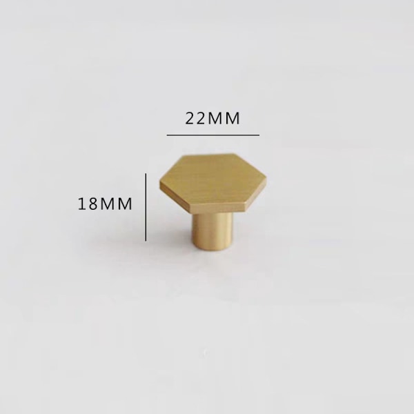 Sarja 10 kappaletta 22 * 18mm, harjattu messinki moderni kaapin nupit, d