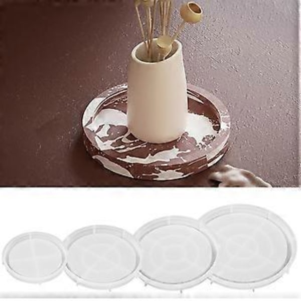 Silikonebakkeforme Epoxy Resin Forme Runde Frugtfadsforme Silikonemateriale Egnet til Håndlavede Resin Kunstværker L(L )