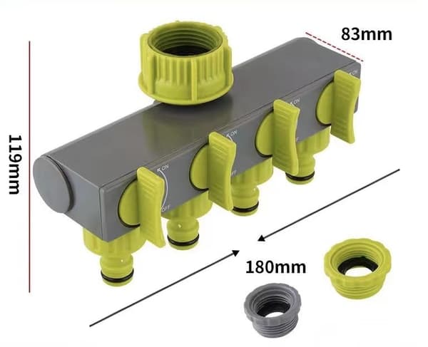 Kasteluletkun liitin 4 ulostuloa, Distributor Sprinkler Co