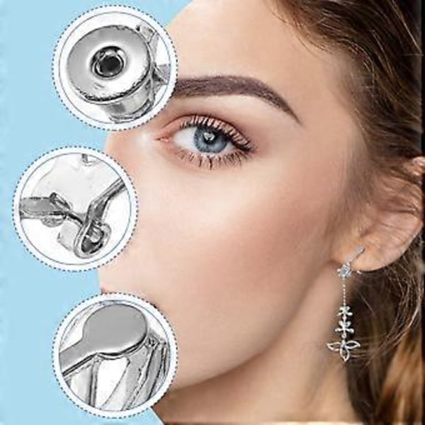 8 stk. Clip-on øreringe, ikke-piercede ørebøjler, øreringe uden hul, clip-backs, clip-øreringebase, øreringe konvertere