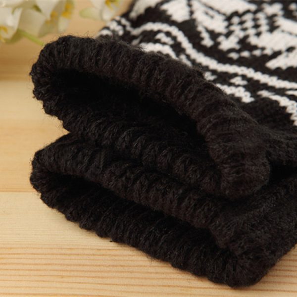 Neutrale strikkede finger touch snefnug handsker, snefnug fem fin