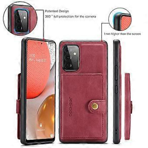 Retro Magnetisk Avtakbar Etui For Samsung Galaxy A72 5G (Rød)