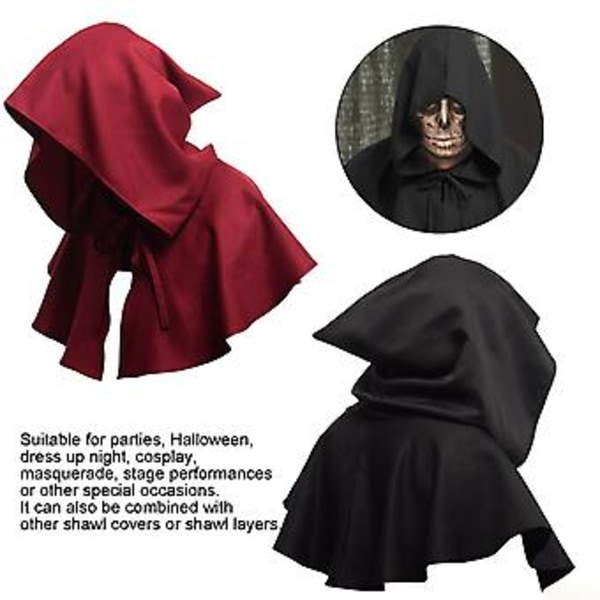100% Ny, Middelalderlig Hættehat Halloween Cosplay Hætteklædt Kappe Unisex Middelalderlig Kappe Hathvid (blå)
