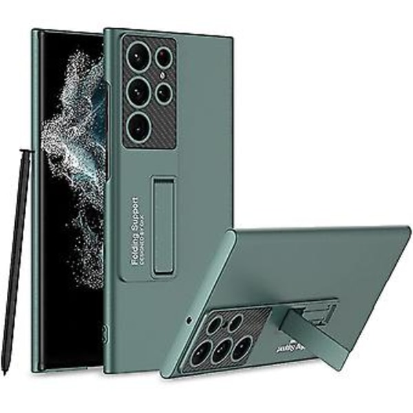 Fodral Kompatibelt med Samsung Galaxy S23 Ultra/s23 Plus/s23, Hårt PC-skal med Vikbart Stativ