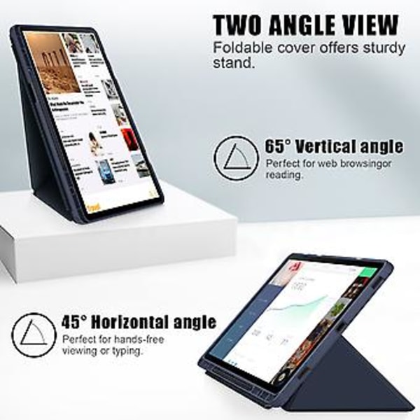 Monipuolinen taittuva nahkainen tabletikotelo Samsung Galaxy Tab S9:lle (Tummansininen)