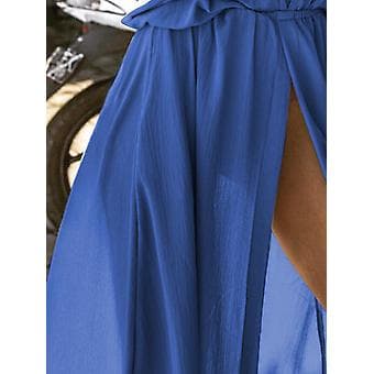 Damekjole Dyp V Midi-ermet Splittkjole (3XL grå)