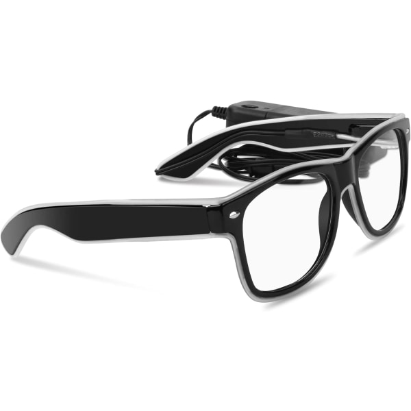 (Vita)Lysande glasögon, futuristiska LED-festglasögon, EL Wire Neon Light G
