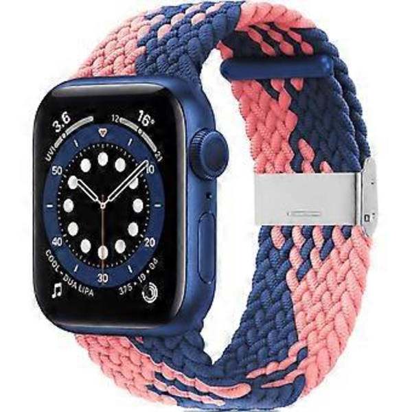HUUOGUO Kompatibel med Apple Watch iWatch-reimer 38 mm/40 mm/41 mm - 4,5\"-7,9\" Kvinner Menn, Justerbar Flettet Solo Loop Strekkbar Elastisk Sport Wristba