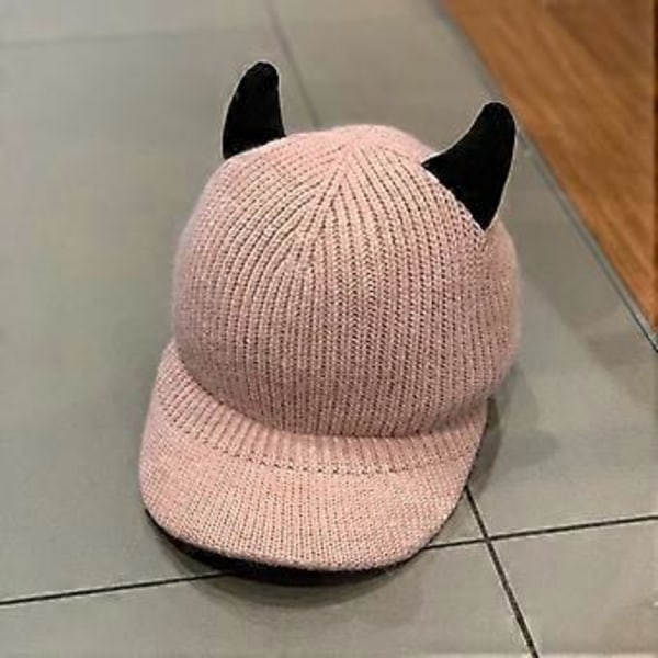 Fashionabla Söta Horn Basebollkeps Stickad Basebollkeps Vilda Utomhussporter i Kallt Väder Utomhusaktiviteter Skidåkning Vandring Khaki(Khaki)