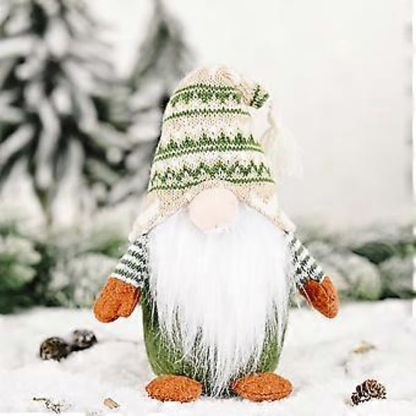 Ansiktslös Tomtedocka Julklapp Jul Tomte Ornament Stående Fönsterdekoration