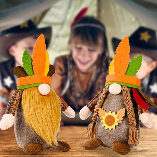 2 stk. Thanksgiving Gnome - 9,8'' Thanksgiving Gnomes Hjemmeindretning