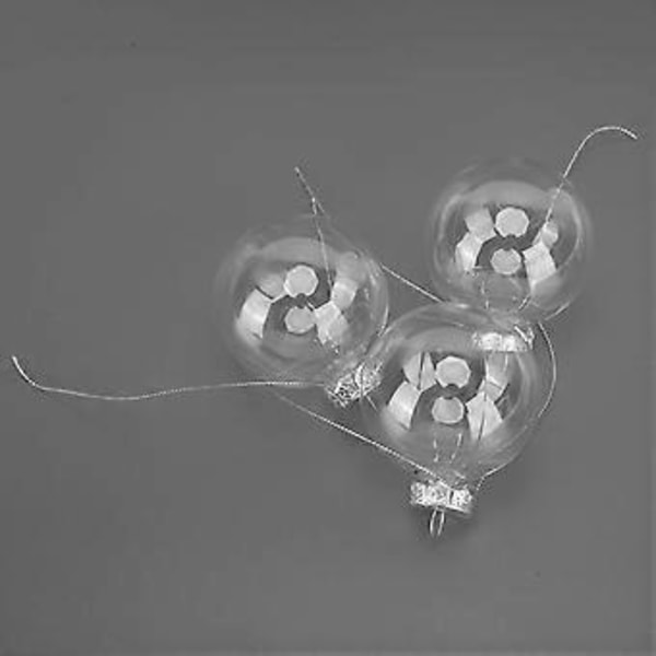 10 stk/sett Dekorative Hengende Kule Gjenbrukbare Fyllbare Transparente Julekuler for Feriefest 8cm