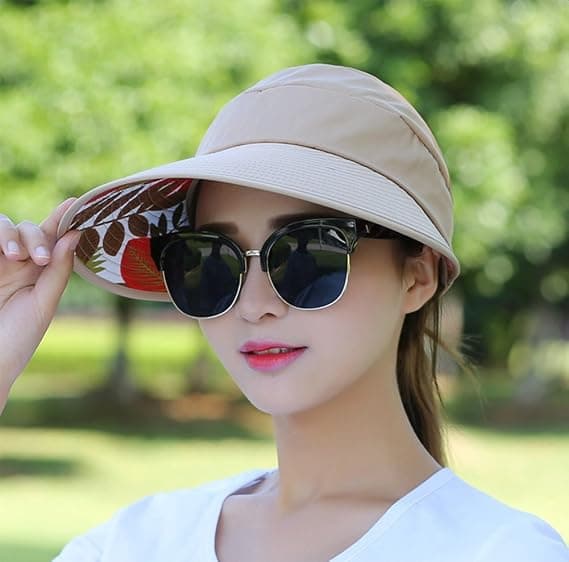 Kvinners Sol Visor Caps Pustende Foldbar Baseball Cap Sommer An