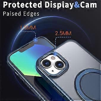 Kompatibelt magnetisk deksel for iPhone 14, kompatibelt med MagSafe ringstativ (OceanBlue)