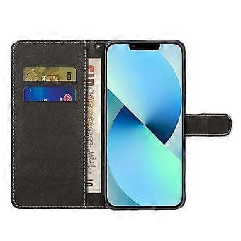 Wallet Case til iPhone 15 Pro Max i PU Læder med 3D Mønsterprint og Stativ (Stil E)