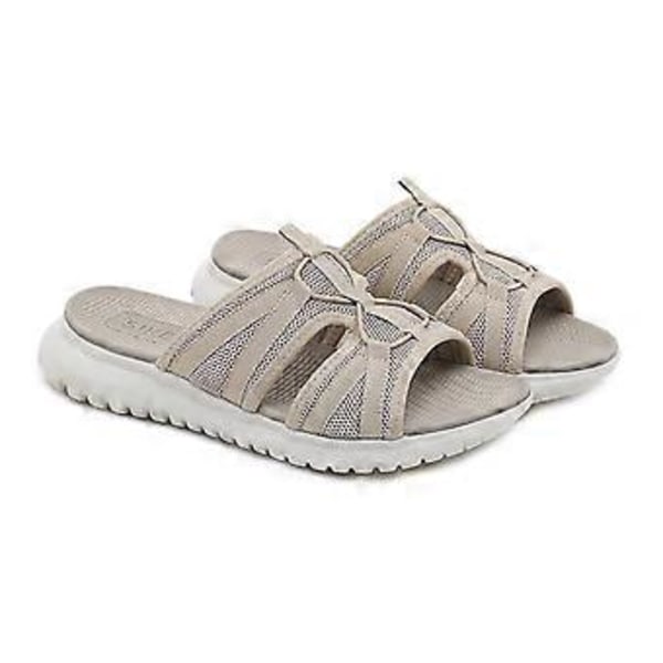 Sports MD Casual Damesandaler Stor Størrelse Sommer Kilehæl Slippers (EU 37 Abrikos)
