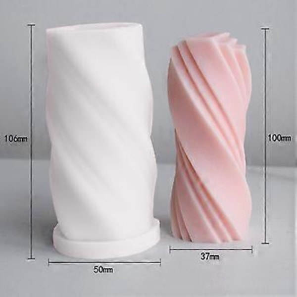 3D Geometrisk Firkantet Søjle Silikone Lysform Cylinder Silikoneform DIY Lysfremstilling Stereo Spiral Gipslys