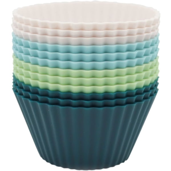 12 stk. silikonebageforme, genanvendelige cupcakeforme, kage