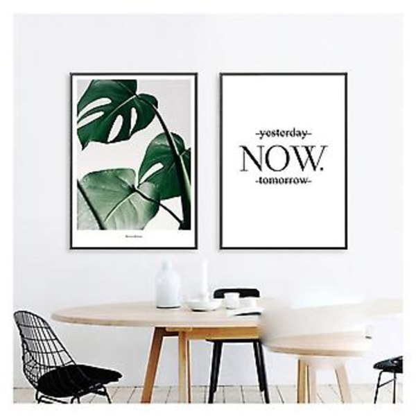 Wekity Ordkonst och Växtbladskomposition av Konstdukstryck Poster, Enkel Modekonst Ritning Dekoration för Hem Vardagsrum Sovrum Kontor (Set om 3 Oinramade)