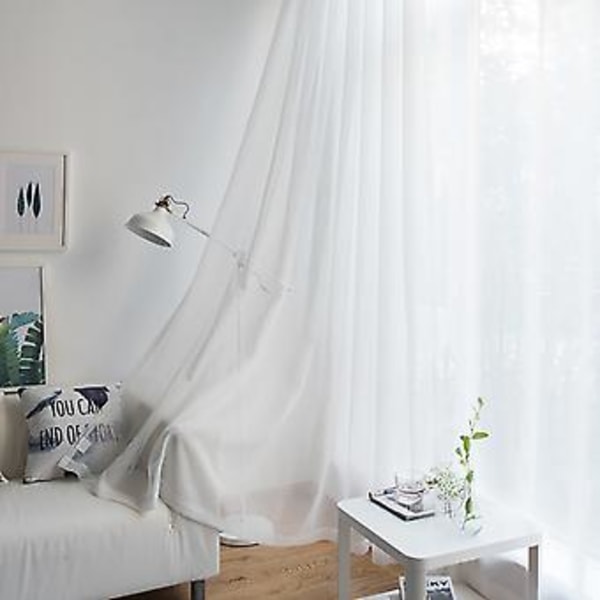 Tyll Bakgrunn Draperinger Gardin Semi-formørkende Design Elegant Gardin for Bryllup (134*270 Hull Svart)