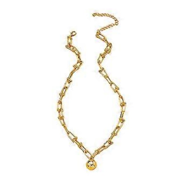 Halsband i legering Geometriska Kulor Hänge Halskedja Justerbar Längd Nyckelbenskedja Smycken för Fester och Bröllop Guld (Guld)
