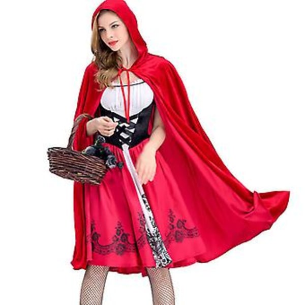 Cosplay-juhlat Pieni Punahilkka -asu Hupullinen viitta Kaapuimekko Asuste (S)
