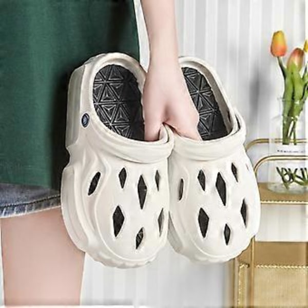 Sommerslippers EVA Sklisikre Sandaler Myke Tykksålede Hullsko For Kvinner (38 39 Svart)