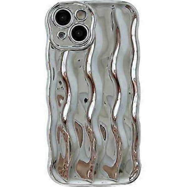 Vattenvågsmönster Lockigt Vågmönster Mjukt Kompatibelt med iPhone-fodral (Silver, iPhone 12 Pro)