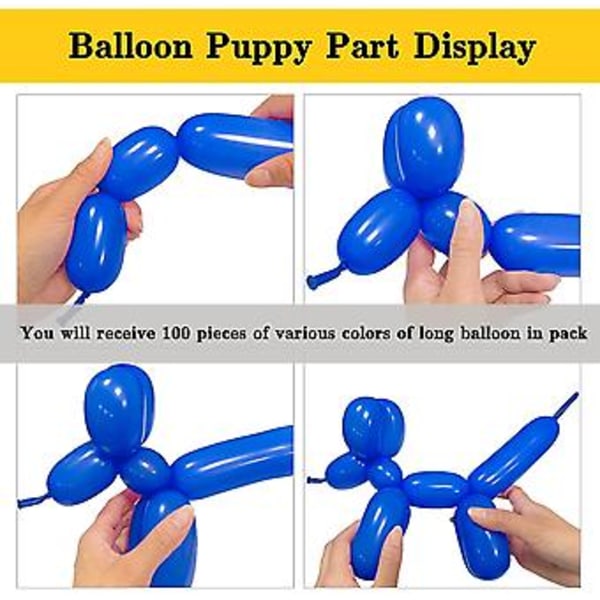Blå 260 Lange Ballonger 100 Pakk Mørk Blå Modellering Lange Magiske Ballonger Tykkere Latex Vridning DIY Dyr Ballong For Bursdag Bryllup Jul Fes
