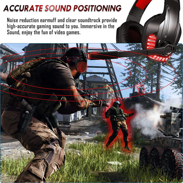 PS4-headset, PS5-headset med mikrofon Xbox PC Switch Gaming Headset w