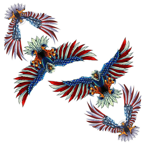 4 stk Refleks Bald Eagle Bilklistremer Flagg
