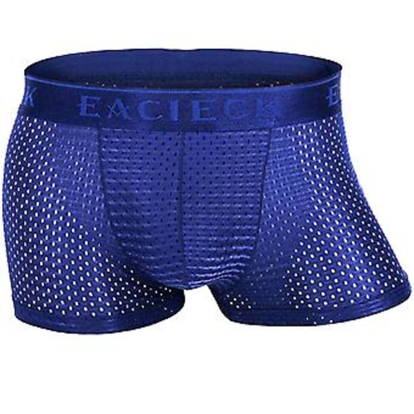 Fianao Ultra Tynde Solid Farve Åndbar Mesh U Konveks Boxer Shorts Mænd Underbukser (M Lyseblå)