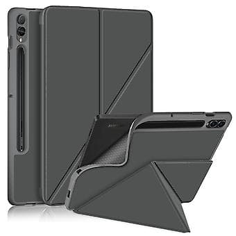 Flera vikbara läderfodral för surfplatta för Samsung Galaxy Tab S9 (Grå)