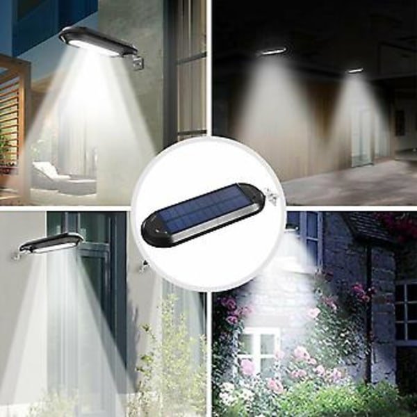18 LED Solcellsdriven Skymning till Gryning Lampa Utomhus Trädgård Vägglampa Vattentät (Vit)