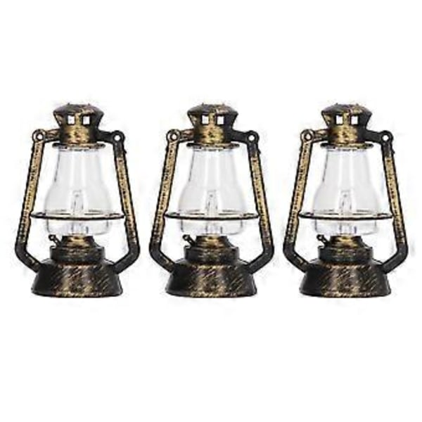 3 st Dockskåp Fotogenlampa Retro DIY Upplyst Dockskåp Miniatyr Fotogenlampa för 1/12 1/6 Dockskåpsdekorationer