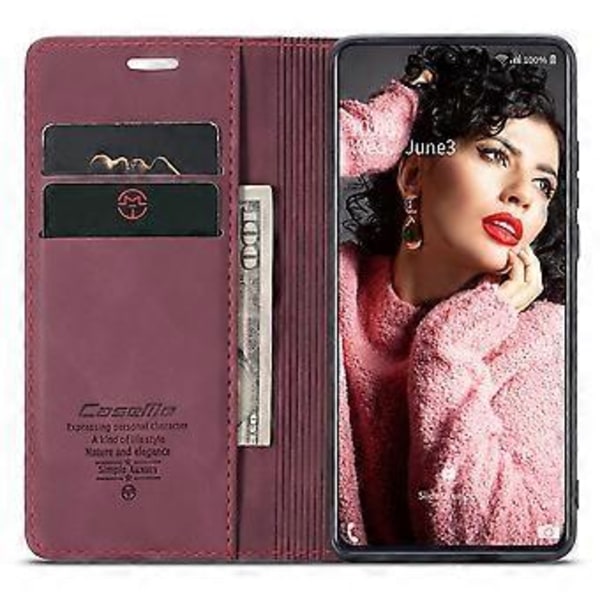 CASEME 013 Series Flip Wallet Läder Telefonfodral för Samsung Galaxy A71 (Stil B)
