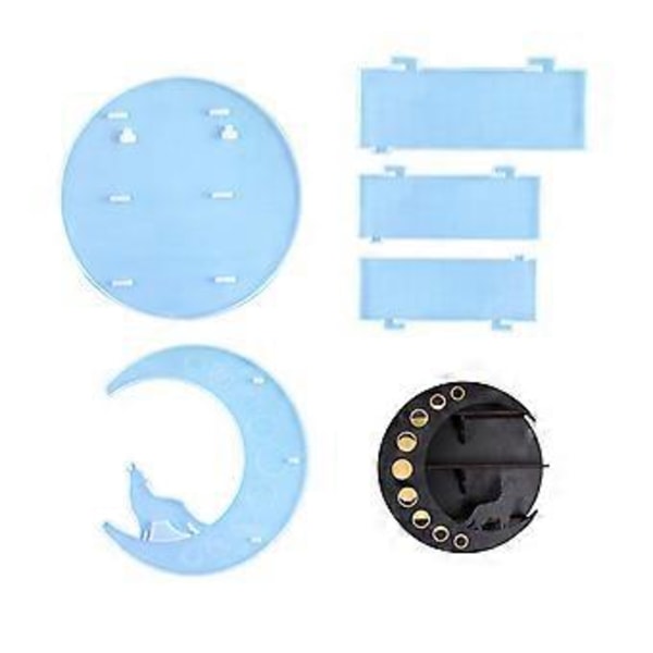 Halloween Opbevaringsreolforme DIY Håndværksforme Måneformet Væghængende Epoxy Støbeform Ornamentforme til DIY Håndværk (Hylende ulv)