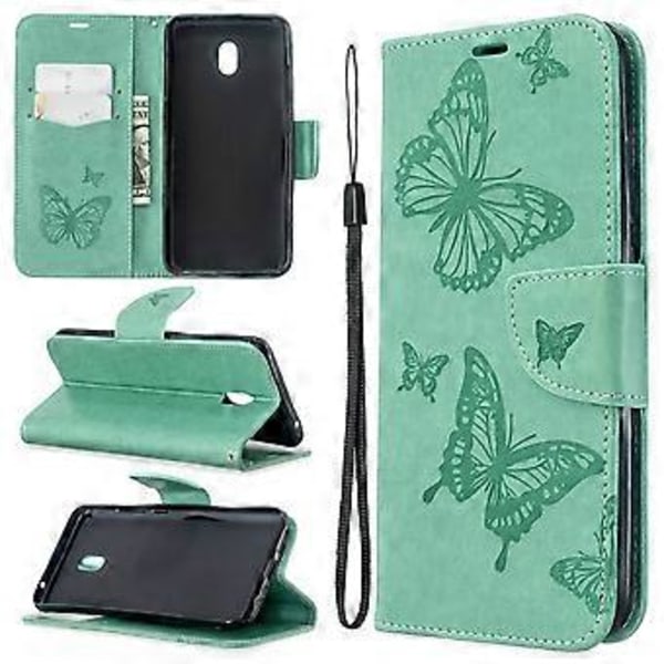 Imprint Butterfly Læderpung Stand Case til Xiaomi Redmi 8A