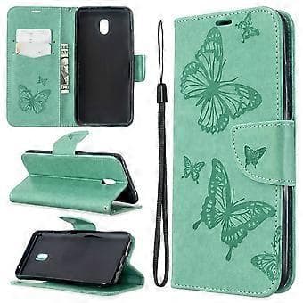Imprint Butterfly Læderpung Stativ Etui til Xiaomi Redmi 8A