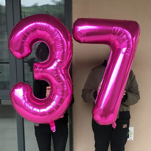 37 Ballonger Tall Nummer Lys Rosa 37 Mylarfolie 40 Tommer Ballonger