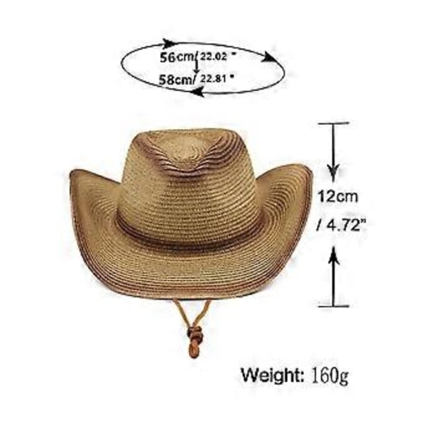 Dam Herr Vuxen Hudvänlig Sommar Solhattar Jazzkeps Strand Utomhussporter Halm Solskydd Stor Böjd Khaki svart( Khaki svart)